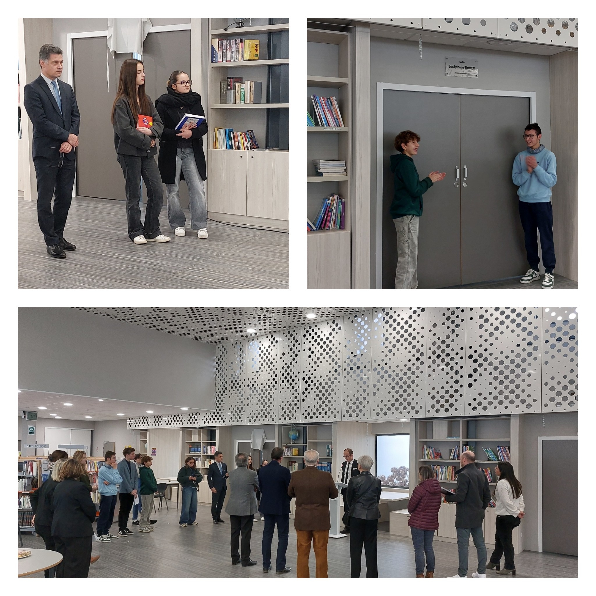 Inauguration des plaques des deux salles du CDI